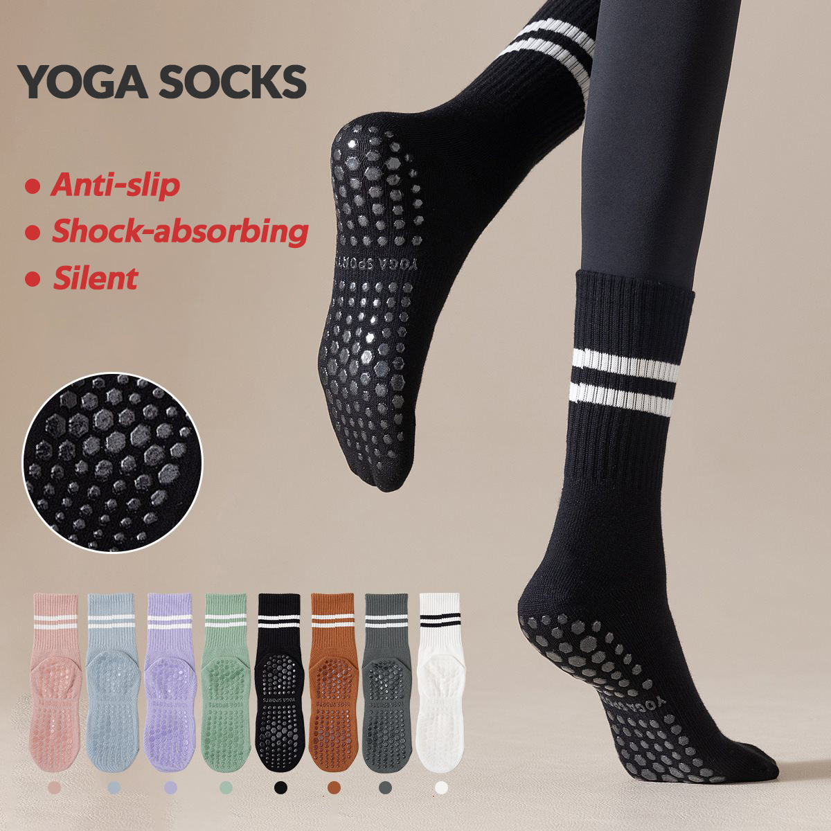 3 Pairs Long Yoga Socks with G - огляд і ціна Pilates Yoga Youtube