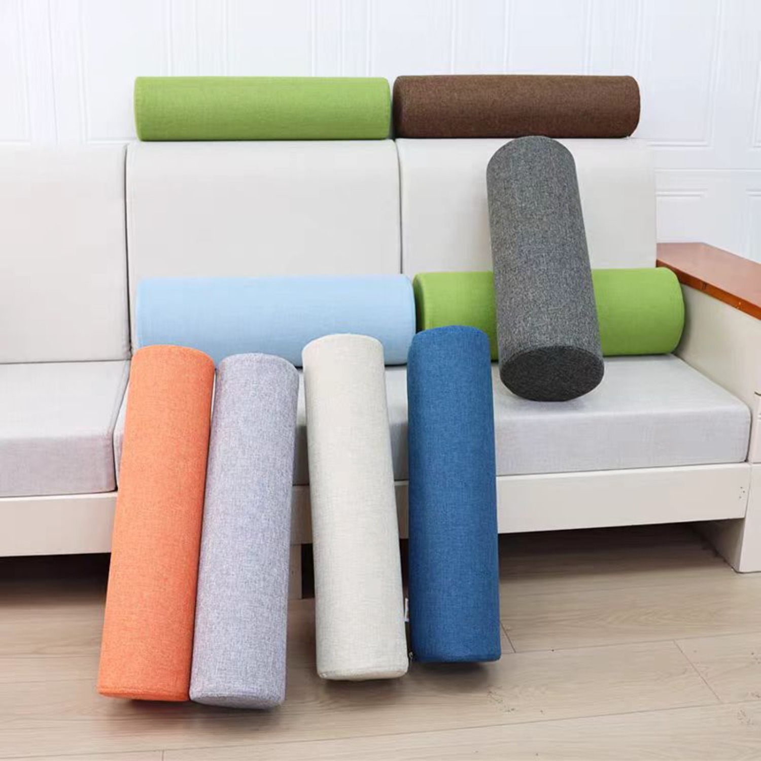 10cm Diameters Linen Cylinder  - огляд і ціна Bolster Cushion Round